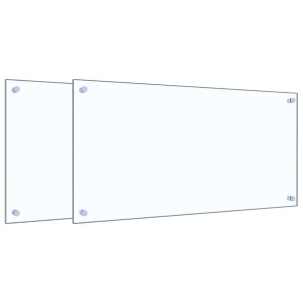 vidaXL Πλάτες Κουζίνας 2 τεμ. Διαφανής 80 x 40 εκ. από Ψημένο Γυαλί