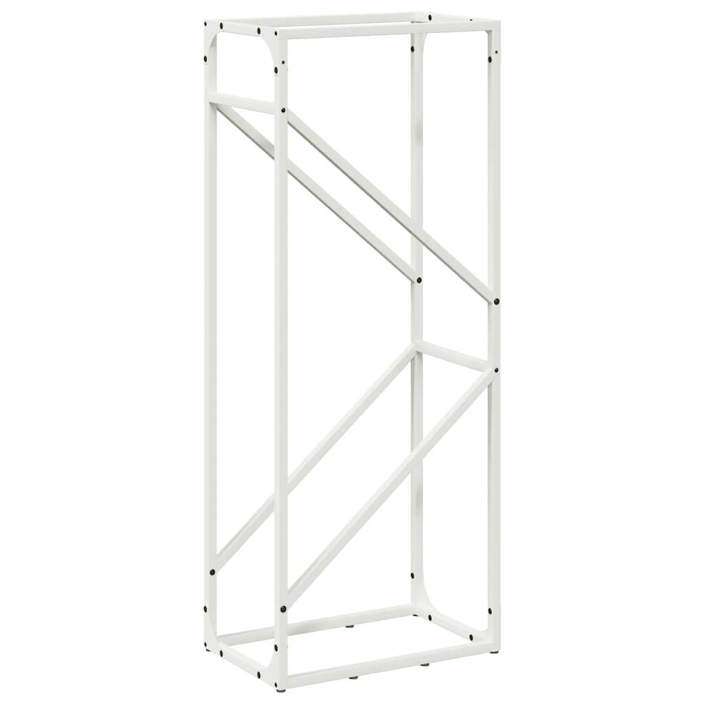vidaXL Ράφι για καυσόξυλα Λευκό 40x25x100 εκ. Ατσάλι ψυχρής έλασης
