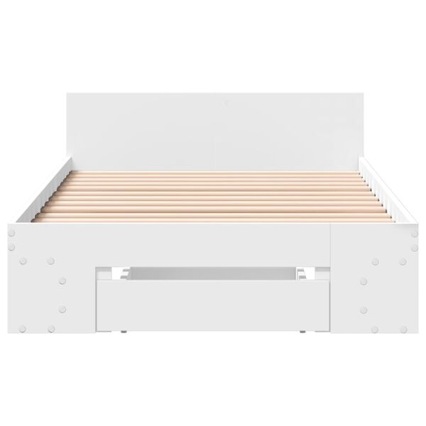 vidaXL Πλαίσιο Κρεβατιού με Συρτάρι Λευκό 90 x 190 εκ. Επεξ. Ξύλο
