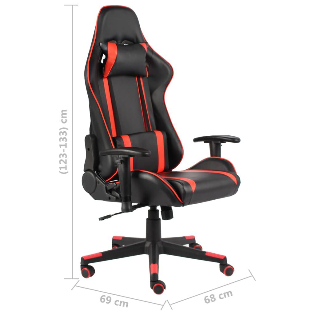 vidaXL Καρέκλα Gaming Περιστρεφόμενη Κόκκινη από PVC