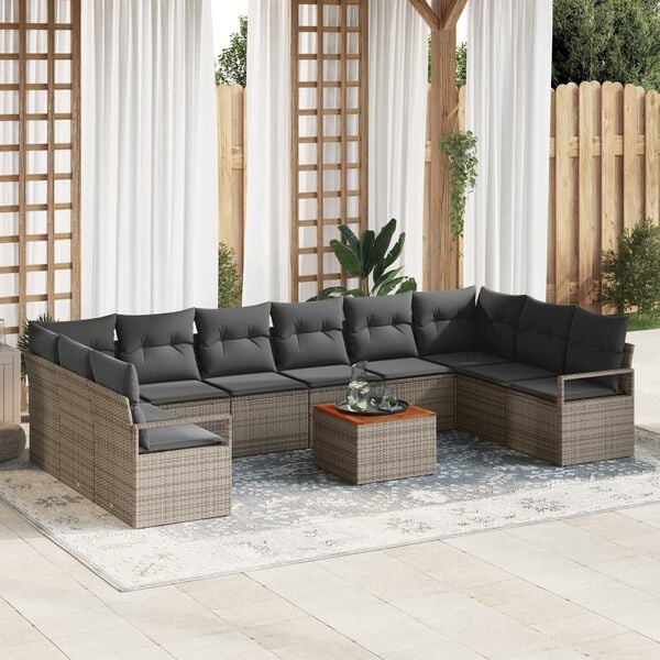 vidaXL Σετ Καναπέ Κήπου 11 pcs Γκρι