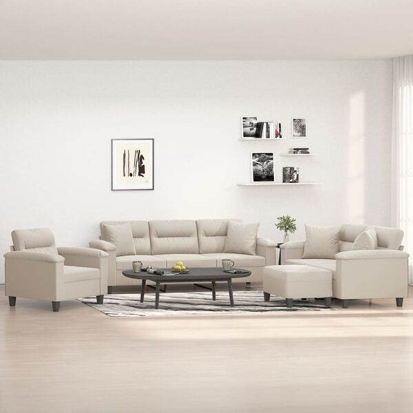 vidaXL &Pi;&omicron;&lambda;&upsilon;&theta;&rho;ό&nu;&epsilon;&sigmaf; &Sigma;&epsilon;&tau; 4 &Tau;&epsilon;&mu;. &Kappa;&rho;&epsilon;&mu; &alpha;&pi;ό Ύ&phi;&alpha;&sigma;&mu;&alpha; &Mu;&iota;&kappa;&rho;&omicron;ϊ&nu;ώ&nu; &mu;&epsilon; &Mu;&alpha;&xi;&iota;&lambda;ά&rho;&iota;&alpha;