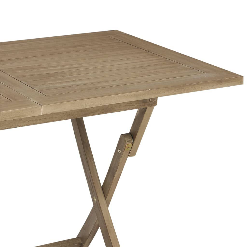 vidaXL Τραπέζι Κήπου Πτυσσόμενο Γκρι 120 x 70 x 75 εκ. Μασίφ Ξύλο Teak