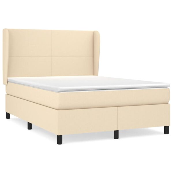vidaXL &Kappa;&rho;&epsilon;&beta;ά&tau;&iota; Boxspring &mu;&epsilon; &Sigma;&tau;&rho;ώ&mu;&alpha; &Kappa;&rho;&epsilon;&mu; 140x190 &epsilon;&kappa;. &Upsilon;&phi;&alpha;&sigma;&mu;ά&tau;&iota;&nu;&omicron;