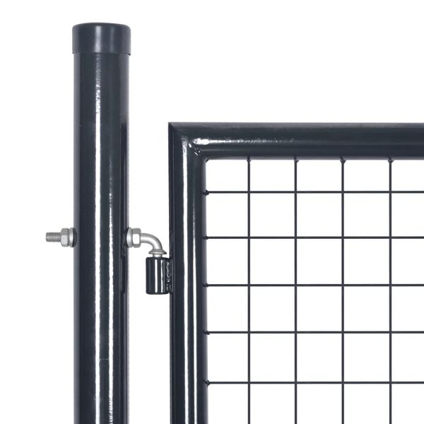 vidaXL Πόρτα Περίφραξης με Πλέγμα Γκρι 289 x 150 εκ. Γαλβαν. Χάλυβας