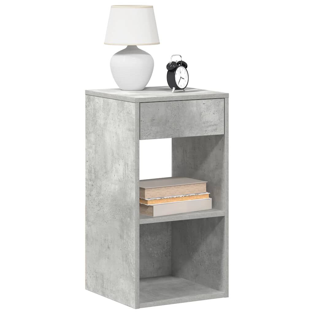 vidaXL Κομοδίνο με συρτάρι Γκρι Σκυροδέματος 35x34x66,5 εκ.