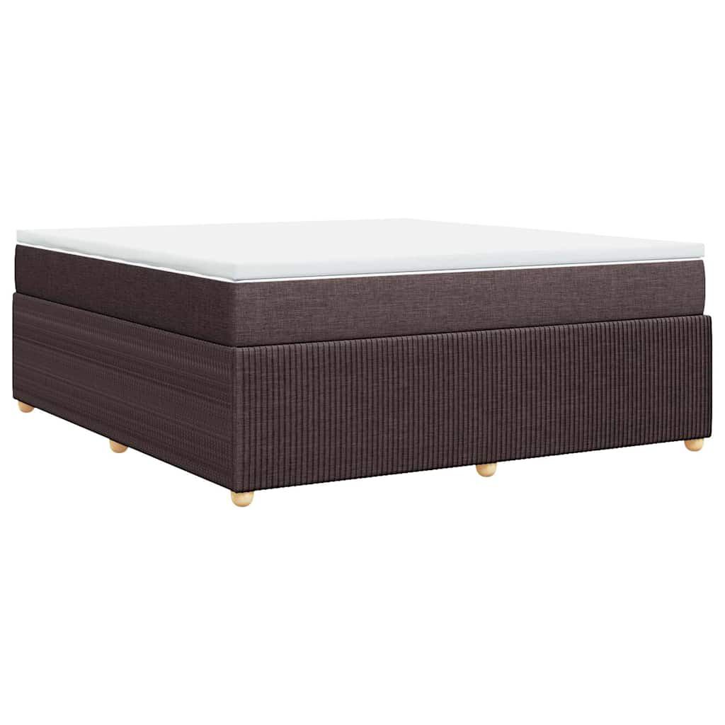 vidaXL Κρεβάτι Boxspring με Στρώμα Σκούρο Καφέ 180x200 εκ Υφασμάτινο