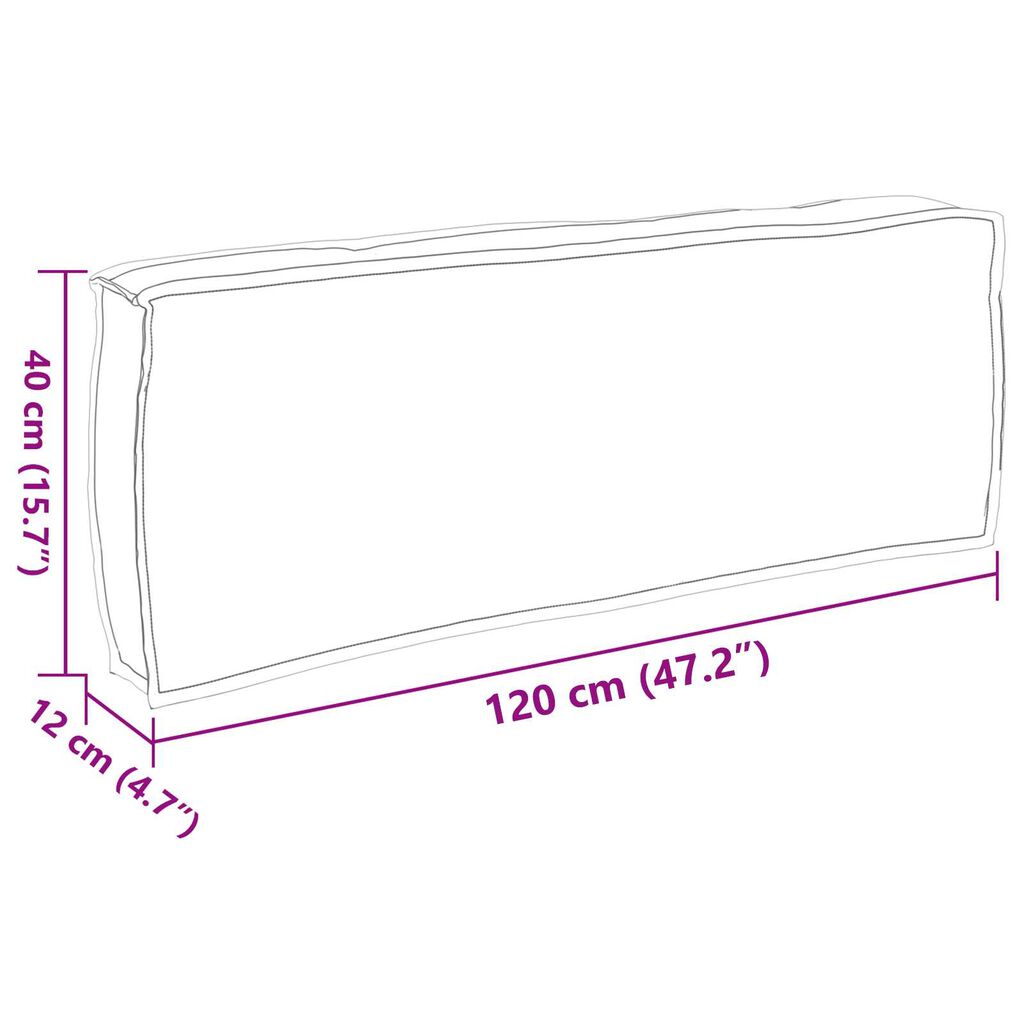 vidaXL Μαξιλάρι Για Πλάτη Μπορντό 120 x 40 x 12 εκ. Ύφασμα Oxford