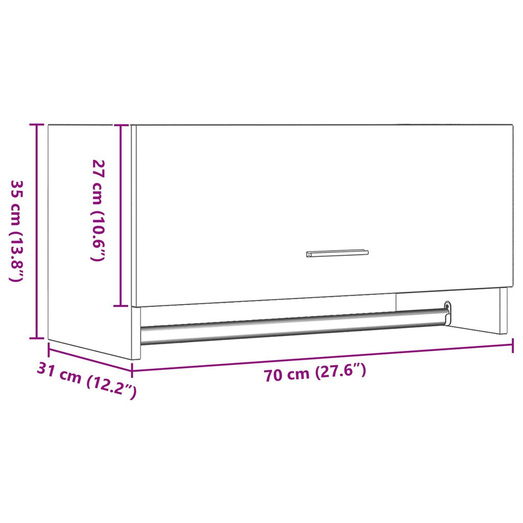 ντουλάπα vidaXL Μαύρο Δρυ 70x32,5x35 εκ από Ξύλο