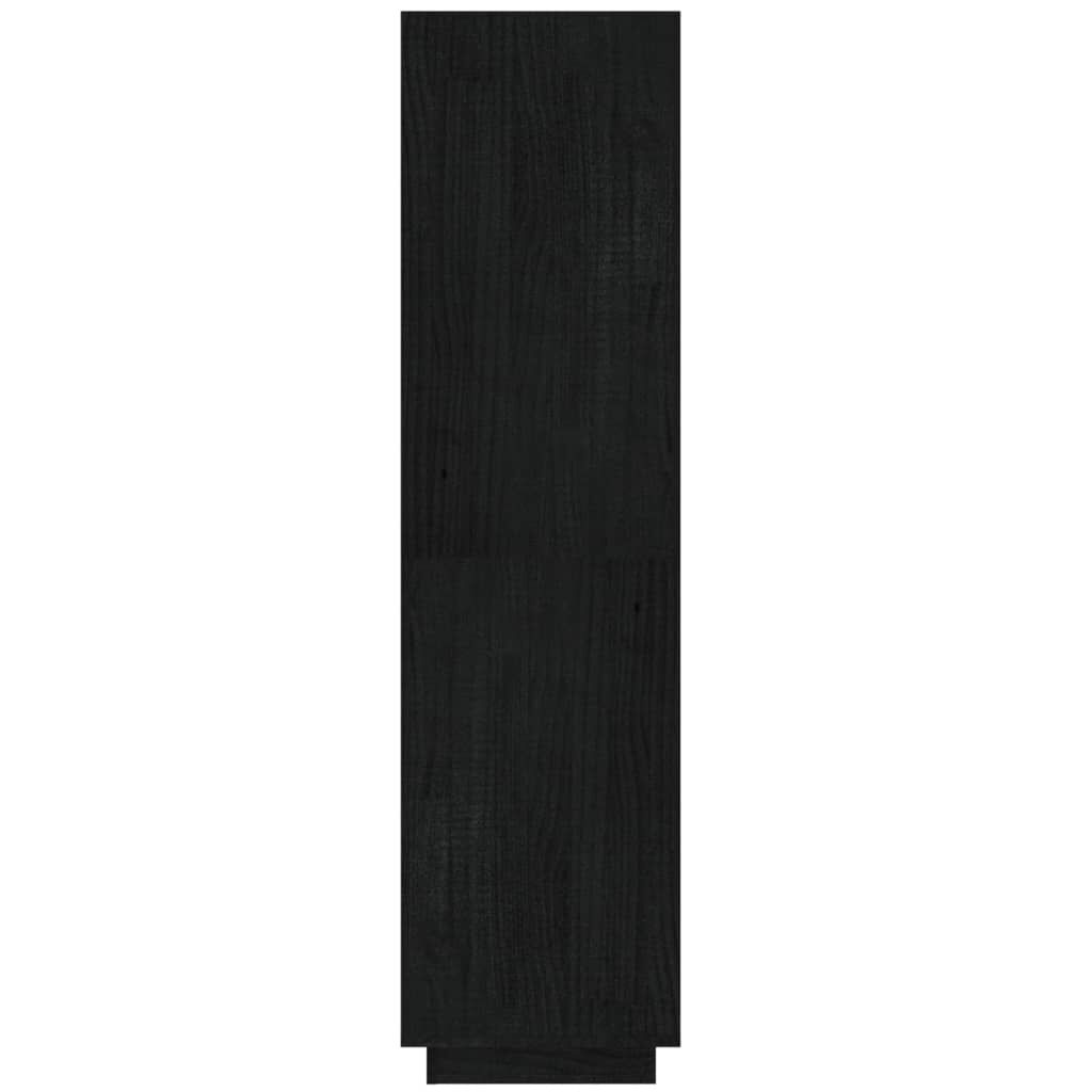 vidaXL Βιβλιοθήκη/Διαχωριστικό Χώρου Μαύρο 40x35x135 εκ. Μασίφ Πεύκο