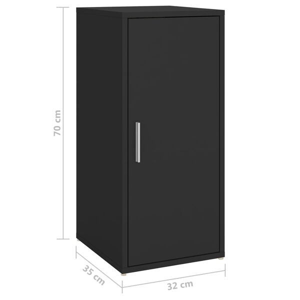 vidaXL Παπουτσοθήκη Μαύρη 32 x 35 x 70 εκ. από Επεξ. Ξύλο