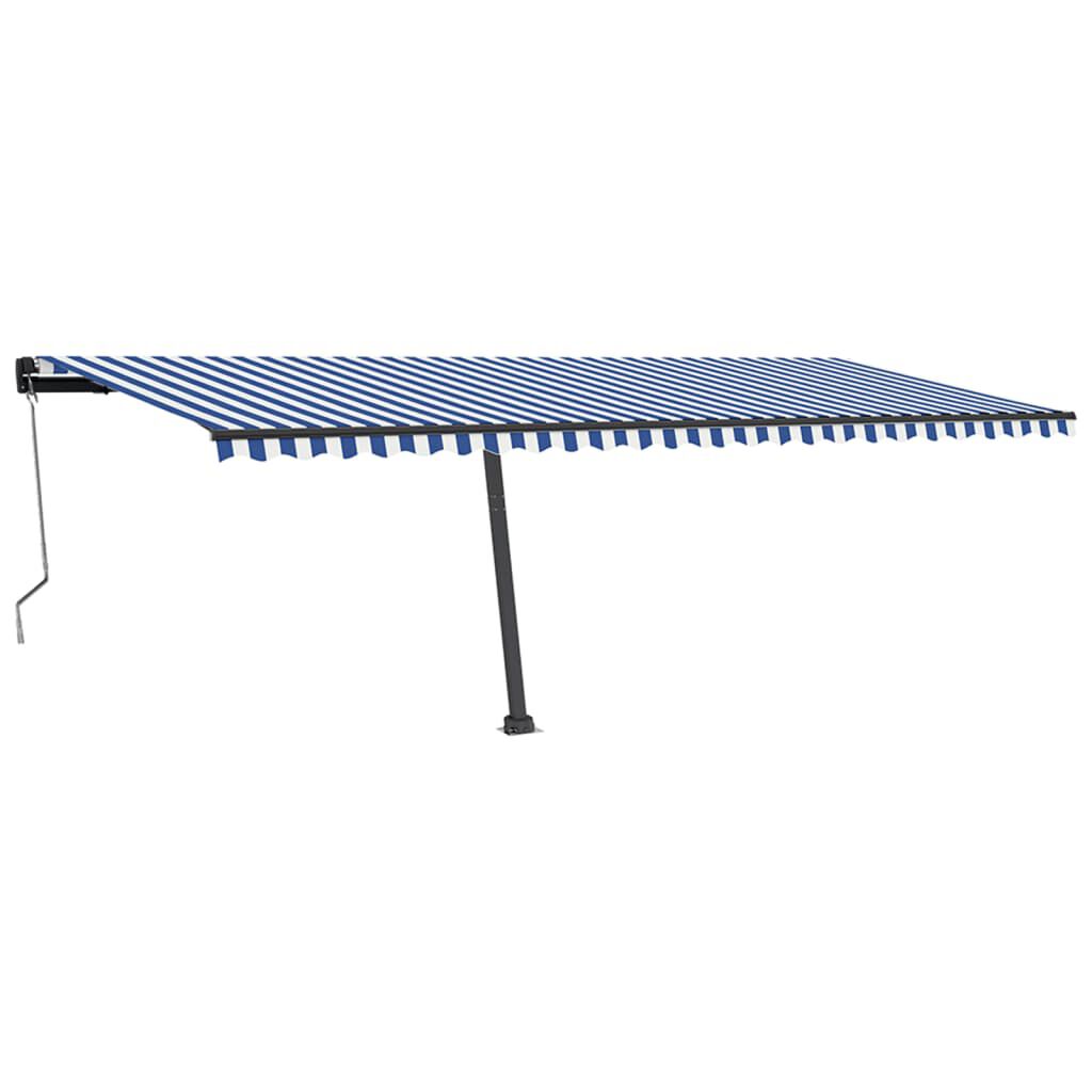 vidaXL Τέντα Αυτόματη Ανεξάρτητη Μπλε/Λευκό 600 x 350 εκ.