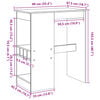 vidaXL Τραπέζι Μπαρ με Ράγες Δρυς 90x47,5x103,5 εκ. Επεξεργ. Ξύλο