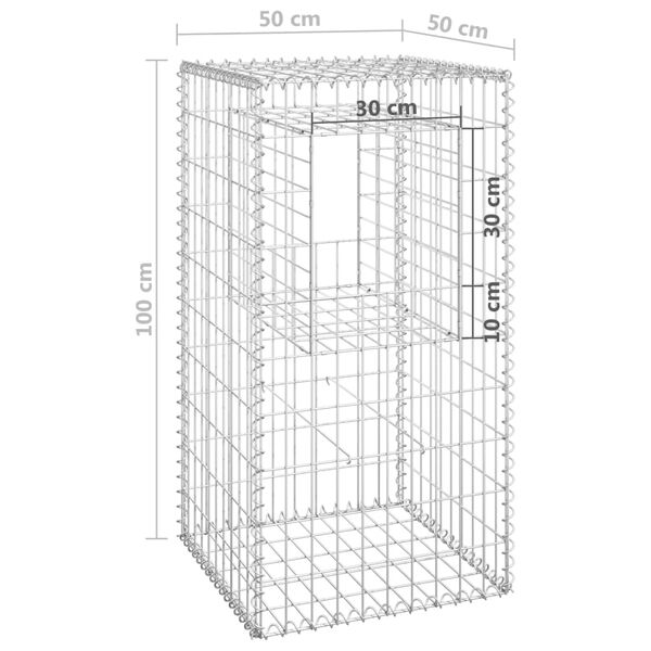 vidaXL Συρματοκιβώτιο Στύλος 50 x 50 x 100 εκ. Σιδερένιο