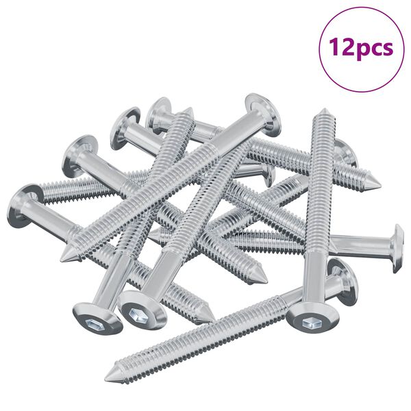 vidaXL &Beta;ί&delta;&alpha; 12 pcs &Alpha;&sigma;&eta;&mu;ί M6 x 60 &chi;&iota;&lambda;. &Alpha;&tau;&sigma;ά&lambda;&iota;