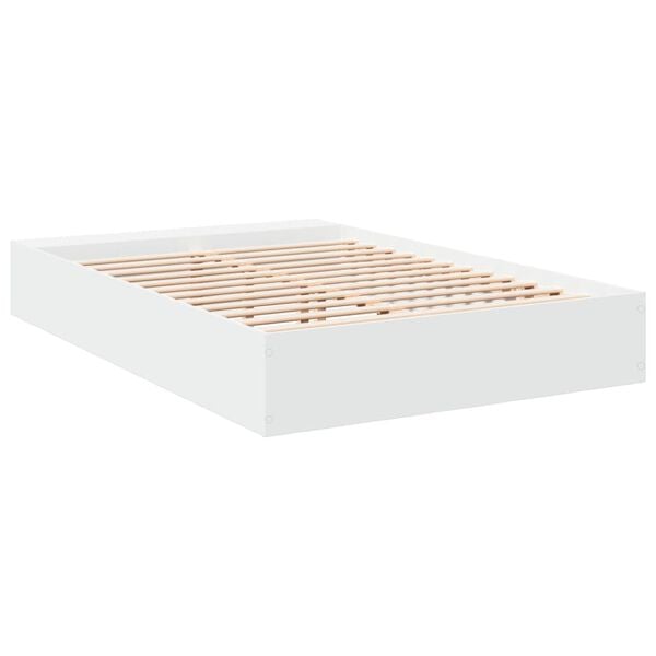 vidaXL Πλαίσιο Κρεβατιού Λευκό 160x200 εκ. Επεξεργασμένο Ξύλο