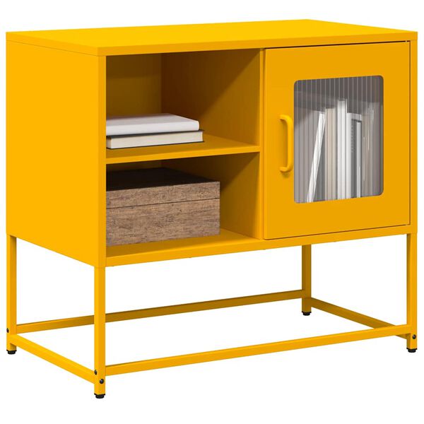vidaXL Έπιπλο Τηλεόρασης Μουσταρδί Κίτρινο 68x39x60,5 εκ. από Ατσάλι
