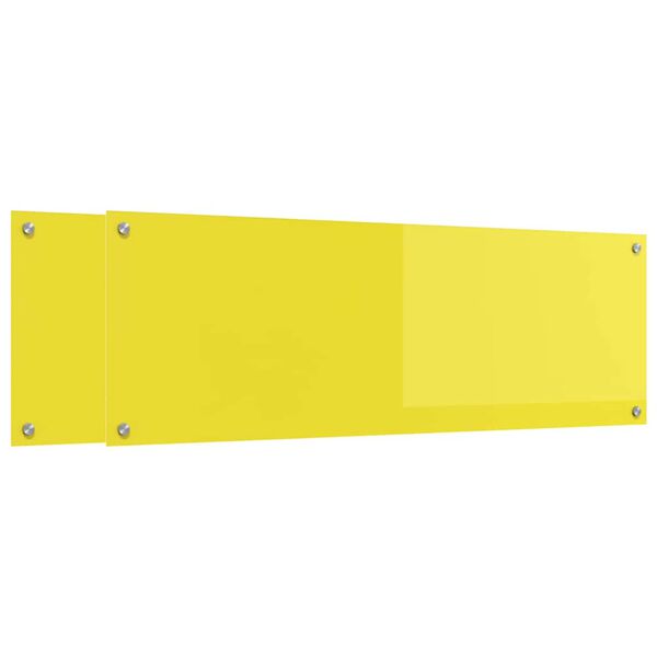 vidaXL Πίσω Πάνελ Κουζίνας 2 pcs Κίτρινο 120 x 40 cm σκληρυμένο γυαλί