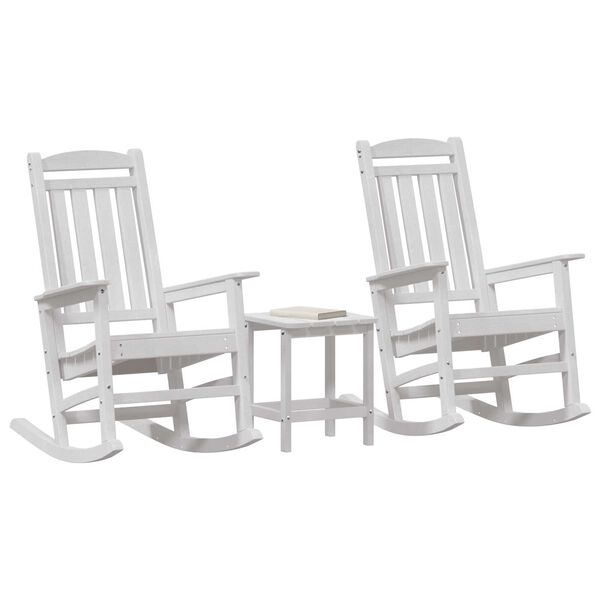 vidaXL Κουνιστή Καρέκλα Κήπου 3 pcs Λευκό 38 x 38 x 46cm Πλαστικό