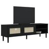 vidaXL Έπιπλο Τηλεόρασης SENJA Μαύρο / Ρατάν 158x40x49 εκ. Μασίφ Πεύκο