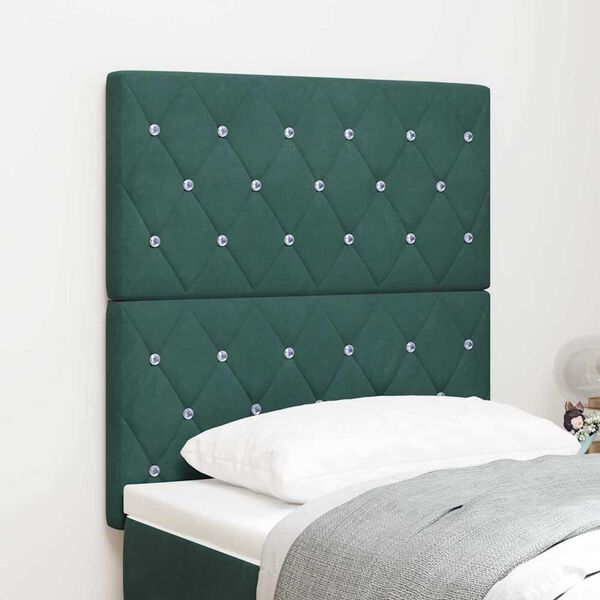 vidaXL Βελούδινο Κεφαλάρι Argyle Σκούρο πράσινο 80 cm Βελούδο
