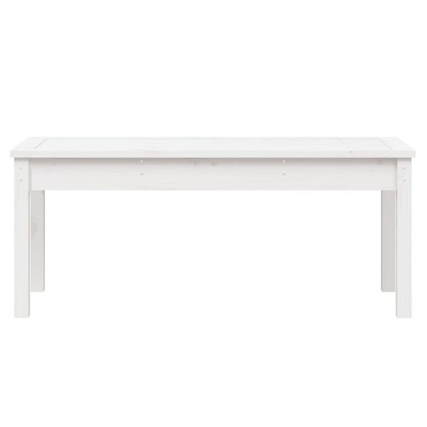 vidaXL Παγκάκι Κήπου Λευκό 109x44x45 εκ. από Μασίφ Ξύλο Πεύκου