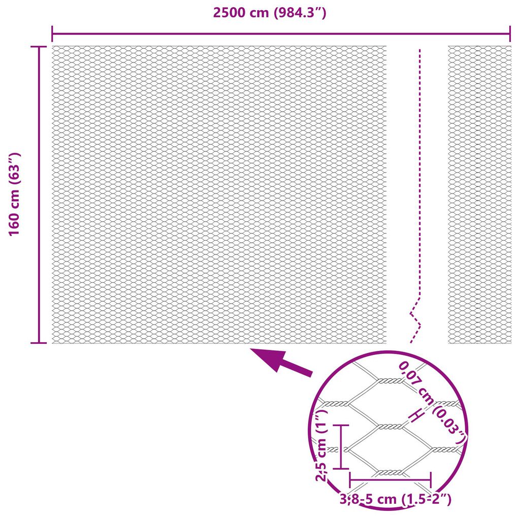 vidaXL Εξάγωνος Φράχτης Πράσινος 1.6x25 μ Χάλυβας