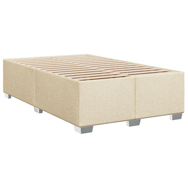 vidaXL Κρεβάτι Boxspring με Στρώμα Κρεμ 120x200 εκ. Υφασμάτινο