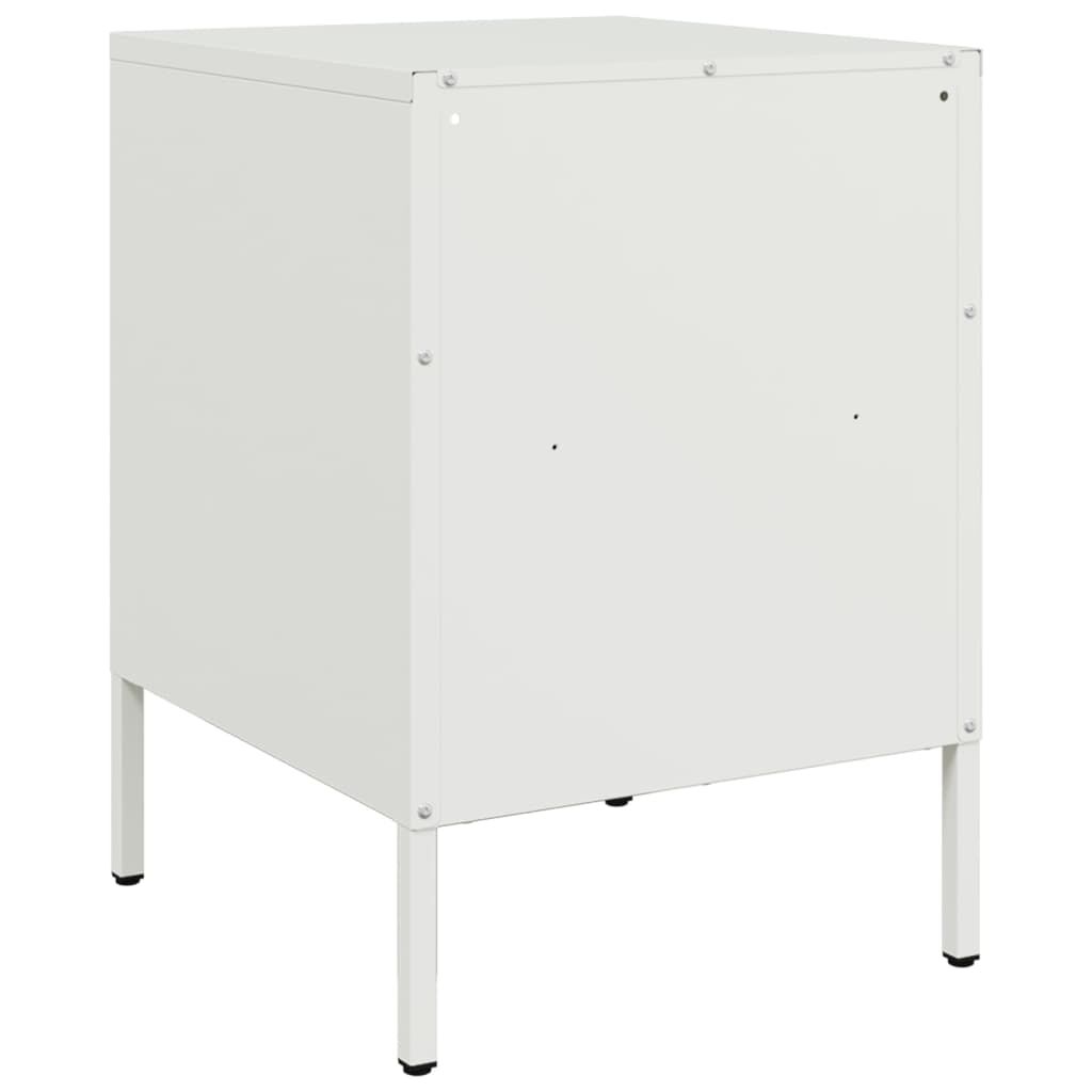 vidaXL Κομοδίνα 2 τεμ. Λευκές 36x39x50,5 εκ. Χάλυβα