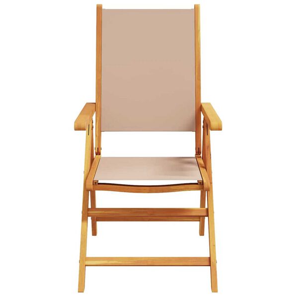 vidaXL Σέτ φαγητού για κήπο Πτυσσόμενος 5 pcs Taupe Μασίφ ξύλο ακακίας
