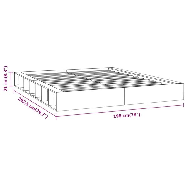 vidaXL Πλαίσιο Κρεβατιού 180 x 200 εκ. Μασίφ Ξύλο Super King Size