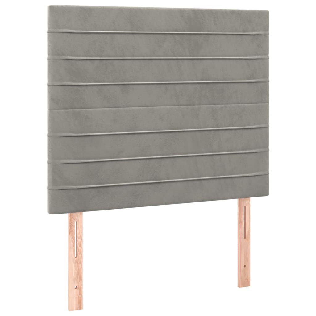 vidaXL Κρεβάτι Boxspring με Στρώμα Ανοιχτό Γκρι 100x200 εκ. Βελούδινο