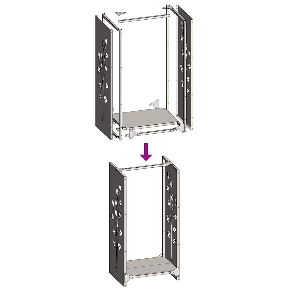 Ράφι για καυσόξυλα vidaXL 40x30x80 cm Ατσάλι σκληρυθέν στον αέρα