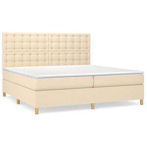 vidaXL &Kappa;&rho;&epsilon;&beta;ά&tau;&iota; Boxspring &mu;&epsilon; &Sigma;&tau;&rho;ώ&mu;&alpha; &Kappa;&rho;&epsilon;&mu; 200x200 &epsilon;&kappa;. &Upsilon;&phi;&alpha;&sigma;&mu;ά&tau;&iota;&nu;&omicron;