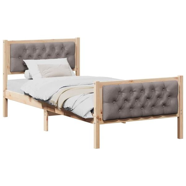 vidaXL &Sigma;&kappa;&epsilon;&lambda;&epsilon;&tau;ό&sigmaf; &Kappa;&rho;&epsilon;&beta;&alpha;&tau;&iota;&omicron;ύ Taupe 90 x 190 cm &Sigma;&tau;&epsilon;&rho;&epsilon;ά &xi;&upsilon;&lambda;&epsilon;ί&alpha; &pi;&epsilon;ύ&kappa;&omicron;&upsilon;