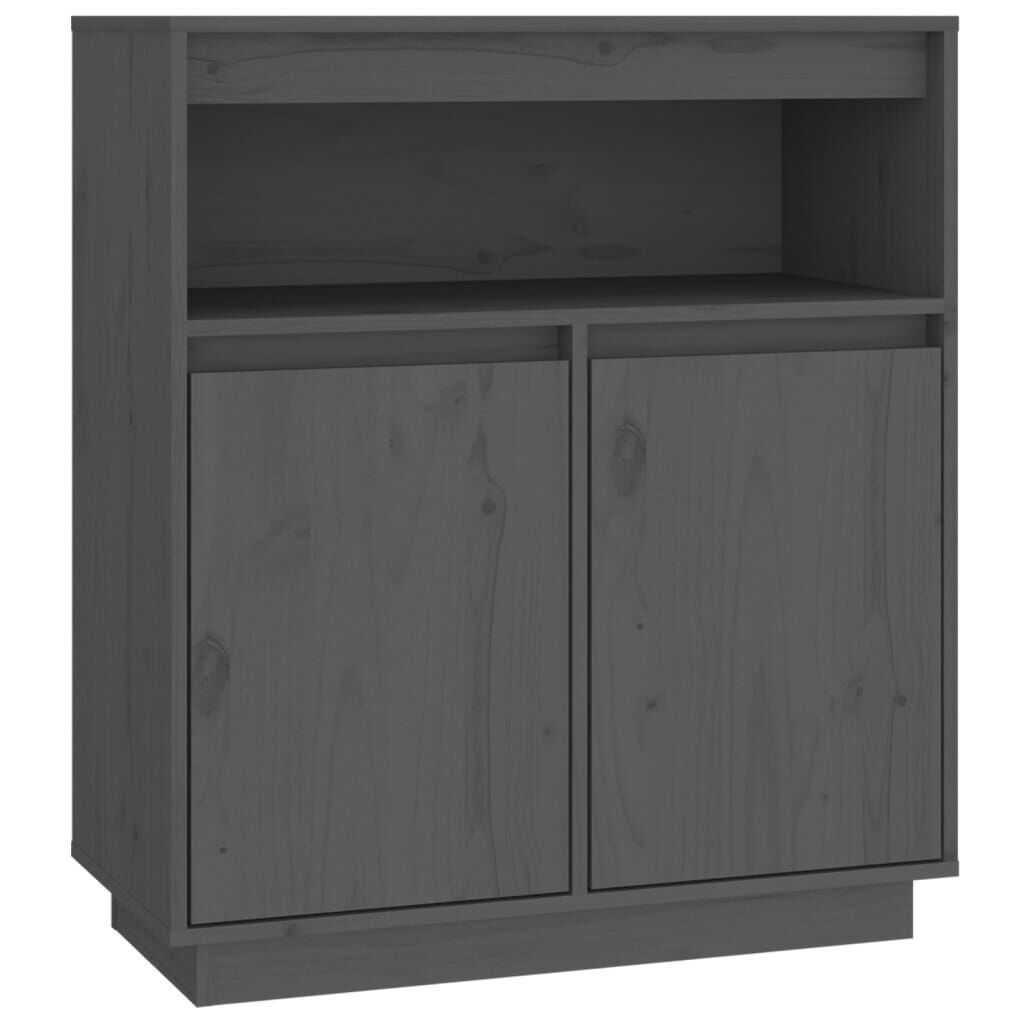 vidaXL Συρταριέρα Γκρί 70 x 34 x 80 εκ. από Μασίφ Ξύλο Πεύκου