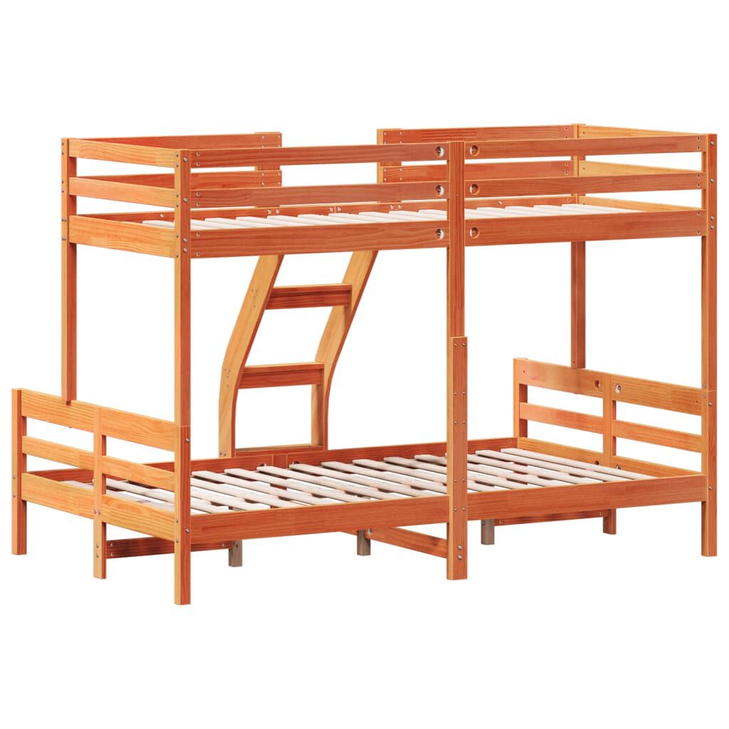 vidaXL Κουκέτα 80x200/120x200 εκ. Καφέ Κεριού από Μασίφ Ξύλο Πεύκου