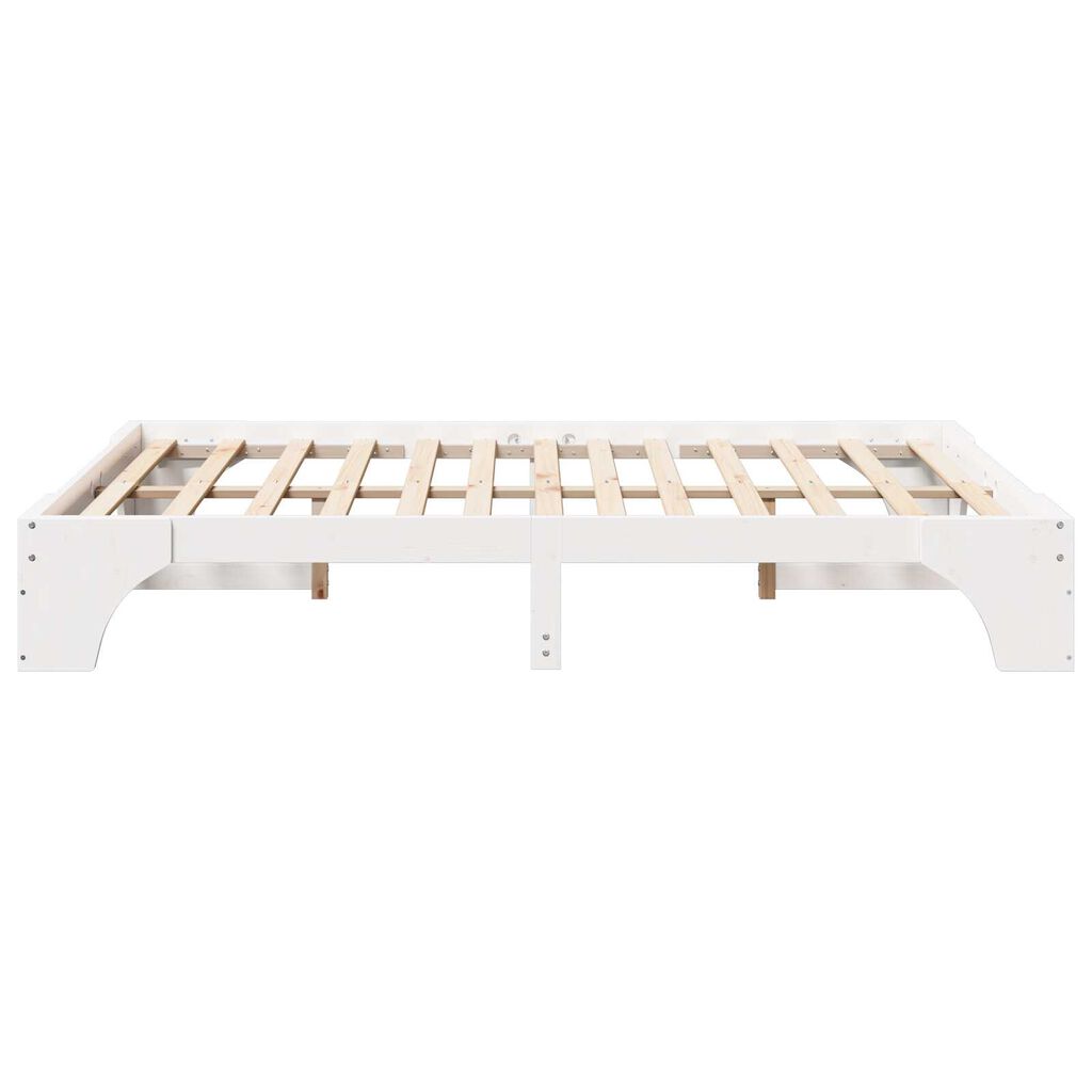 vidaXL Κρεβάτι Λευκό Ξύλο 150 x 200 cm Μινιμαλιστικό Ξύλινο Κρεβάτι