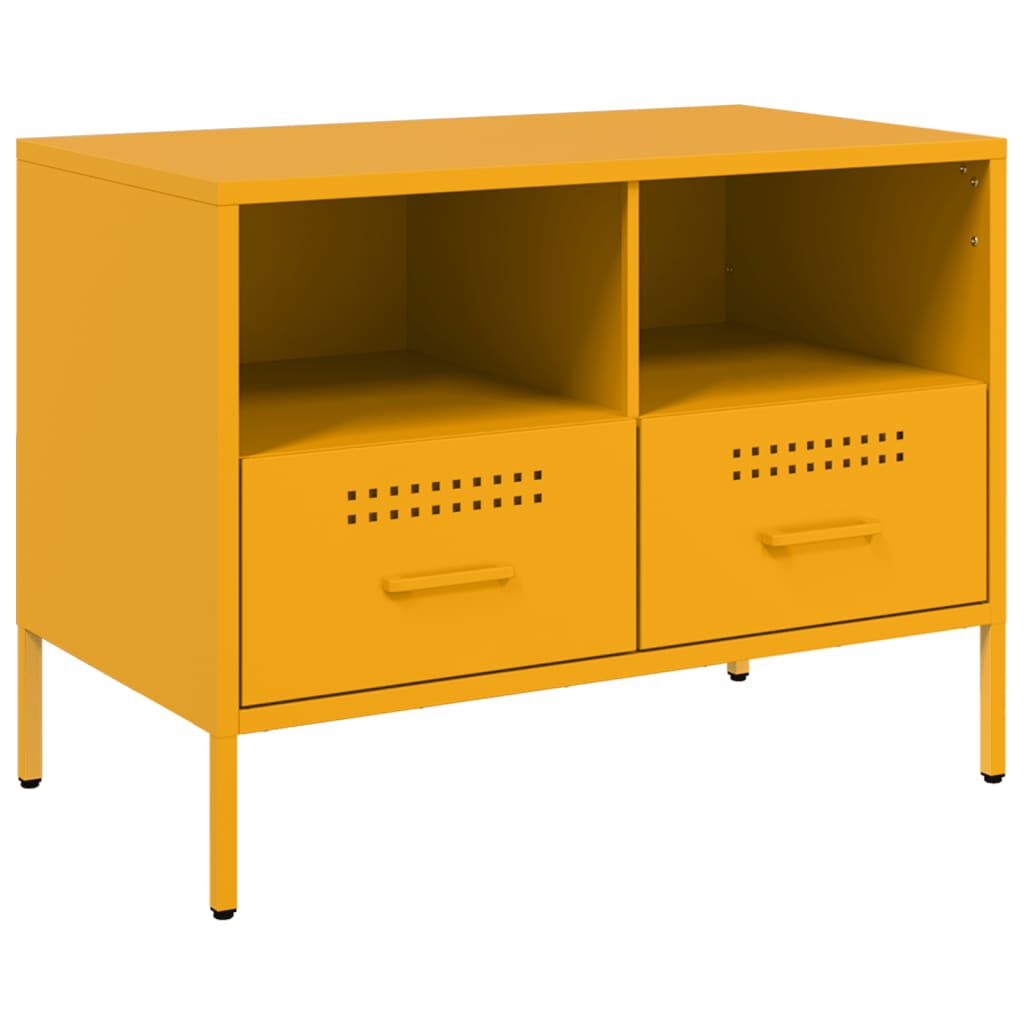 vidaXL Έπιπλο Τηλεόρασης Μουσταρδί Κίτρινο 68x39x50,5 εκ. από Ατσάλι