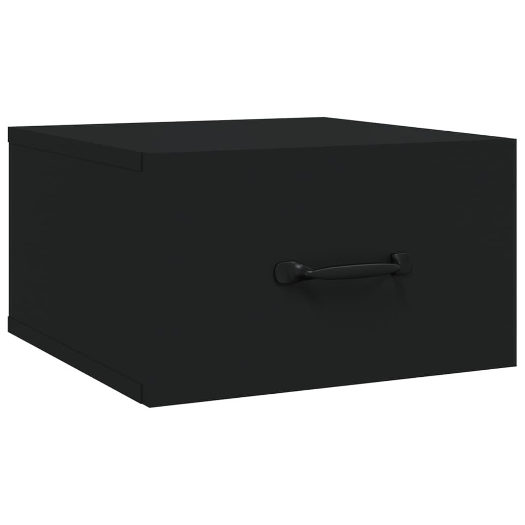 vidaXL Κομοδίνα Επιτοίχια 2 τεμ. Μαύρα 35 x 35 x 20 εκ.