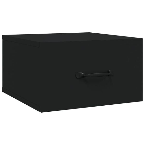vidaXL Κομοδίνα Επιτοίχια 2 τεμ. Μαύρα 35 x 35 x 20 εκ.