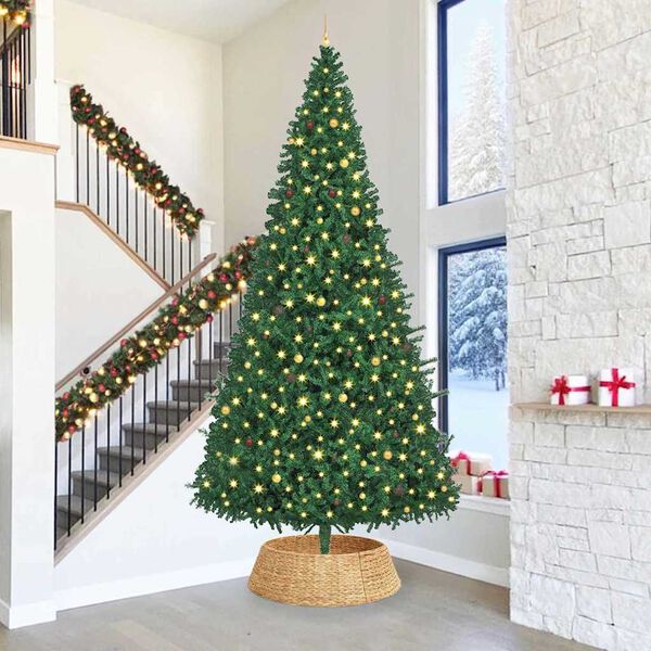 vidaXL Κολάρο Χριστουγεννιάτικου Δέντρου Καφέ 105 x 105 x 28 εκ