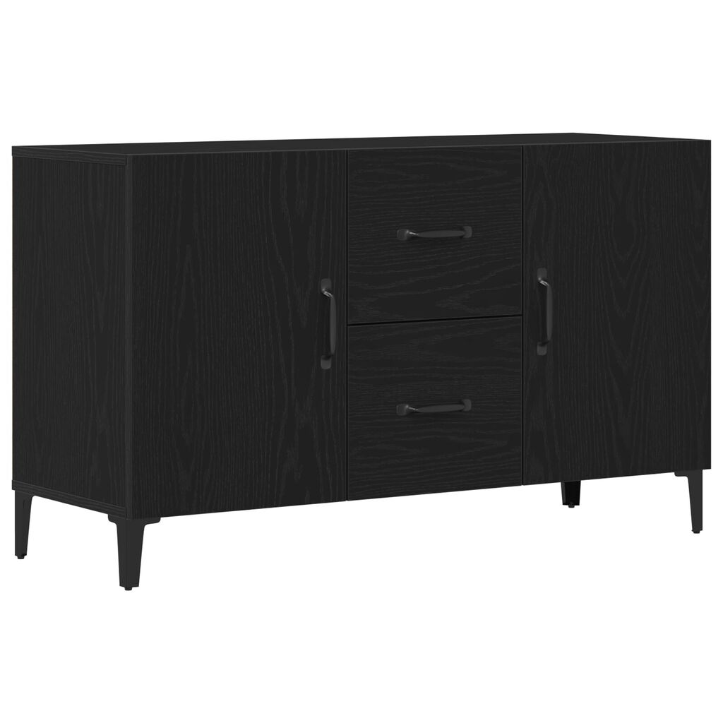 vidaXL Μαύρος Δρύινος Μπουφές - 100 x 36 x 60 εκ - Κατασκευασμένος από Μηχανικά Ξύλα