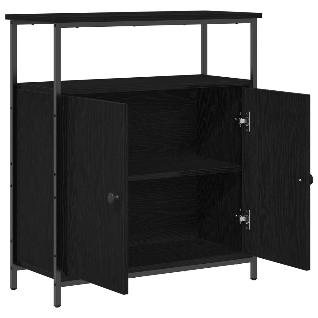 vidaXL Μπουφές Μαύρο Δρυς 70x30x80 εκ από Κατασκευασμένο Ξύλο