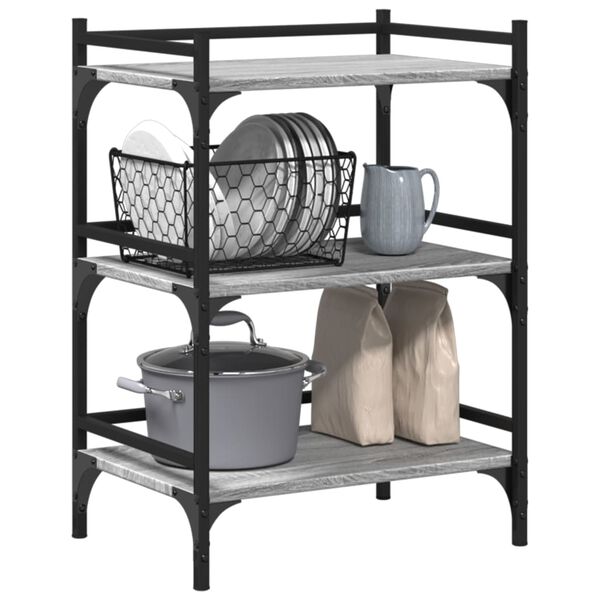 vidaXL Τρόλεϊ Κουζίνας Sonoma Γκρι 50x35x75,5 εκ. Επεξεργασμένο Ξύλο