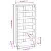 vidaXL Ραφιέρα CD HAMAR Σκ. Γκρι 45x18x100 εκ. Μασίφ Ξύλο Πεύκου