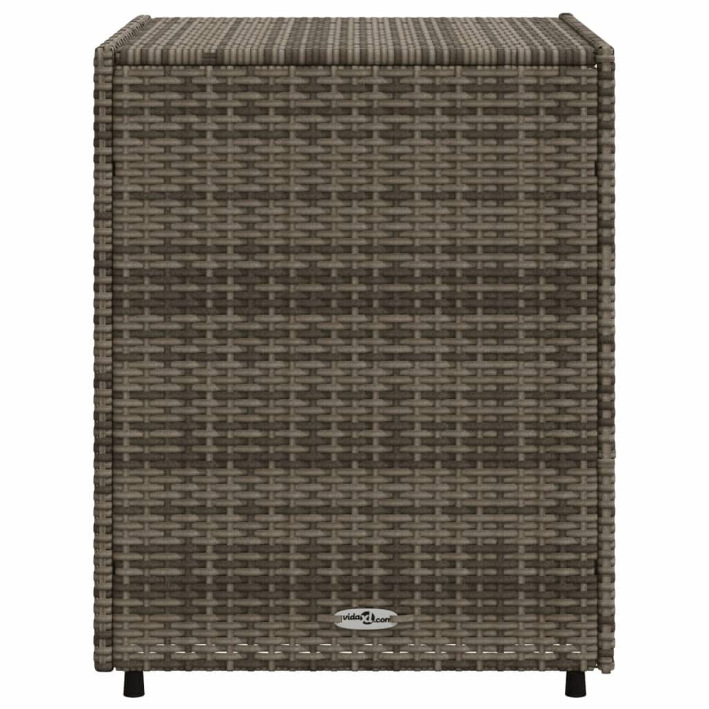 vidaXL Ντουλάπι Αποθήκευσης Κήπου Γκρι 55x59x69 εκ. Συνθετικό Ρατάν