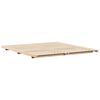 vidaXL Κρεβάτι δαπέδου Καφέ 180 x 220 εκ. Μασίφ ξύλο πεύκου