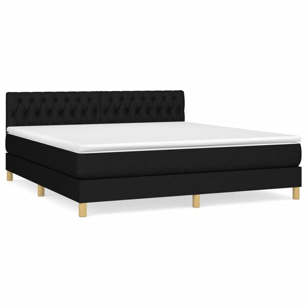 vidaXL &Kappa;&rho;&epsilon;&beta;ά&tau;&iota; Boxspring &mu;&epsilon; &Sigma;&tau;&rho;ώ&mu;&alpha; &Mu;&alpha;ύ&rho;&omicron; 180x200 &epsilon;&kappa;. &Upsilon;&phi;&alpha;&sigma;&mu;ά&tau;&iota;&nu;&omicron;