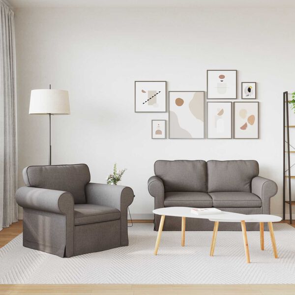 vidaXL &Kappa;&alpha;&nu;&alpha;&pi;έ&sigmaf; 2 pcs Taupe 155 x 82 x 80 &epsilon;&kappa; ύ&phi;&alpha;&sigma;&mu;&alpha;